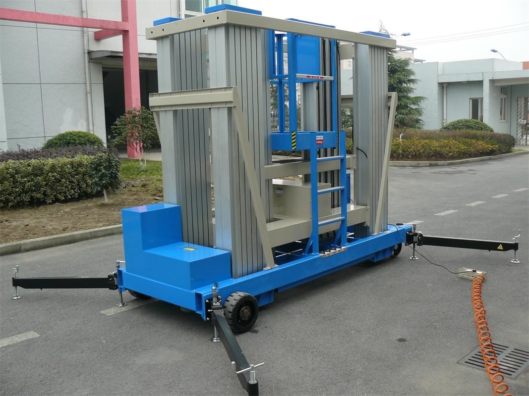 Aluminum Alloy Push Around Vertical Mast Lift 22 M Motor Driven For Window Cleaning